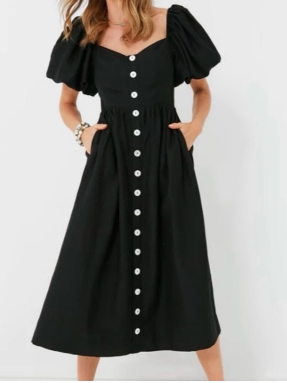 Pomander Place by Tuckernuck Black Alexis Midi Dress sz Medium
